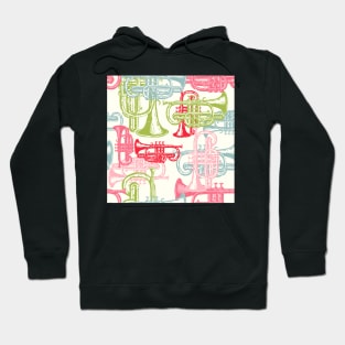 Pink Cornets Repeat Pattern Hoodie